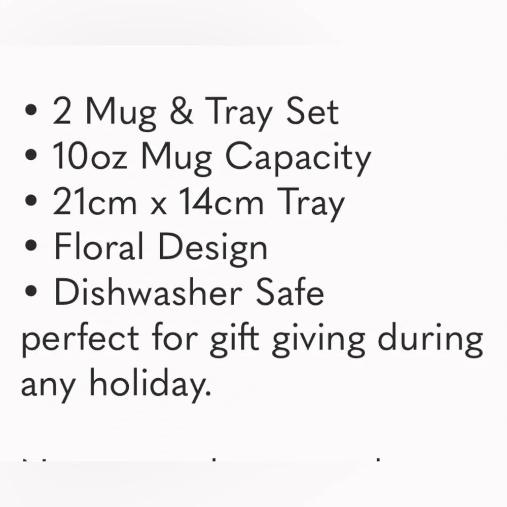 Portmeirion Botanic Garden By Pimpernel 2 Mugs & Tray Set Floral Design NEW - Picture 3 of 5